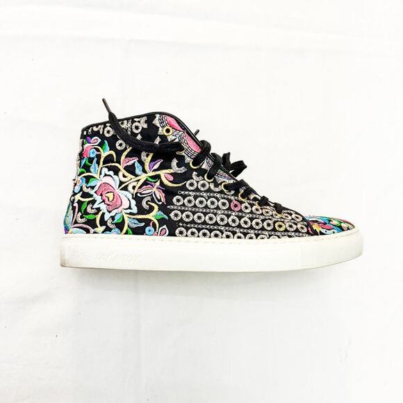 Le Mondeur The Gold Bird High Top Laced Paterned Sneaker Portugal Size 39 - Picture 3 of 8